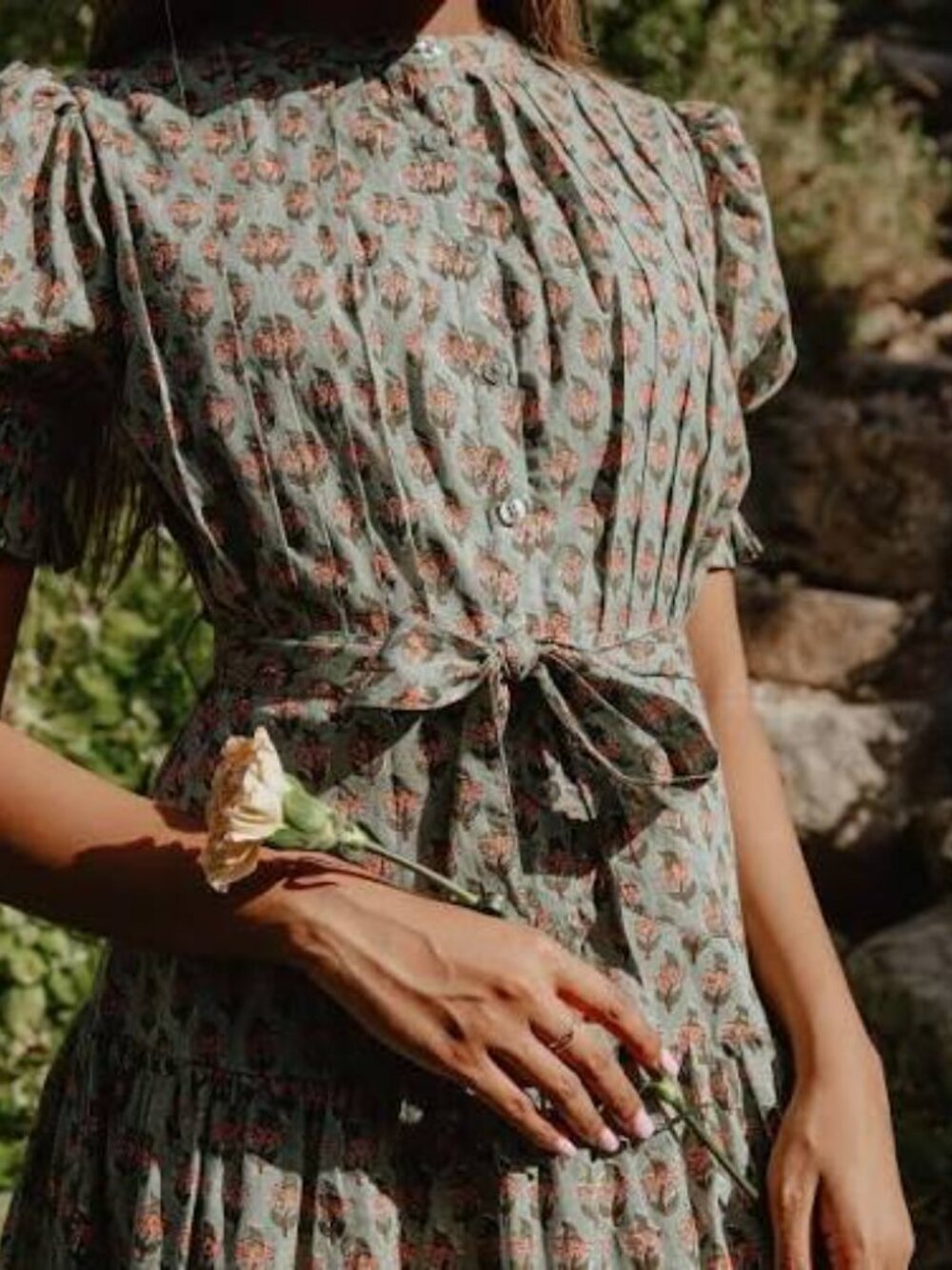 Daughters of India Prairie Dress in Sage